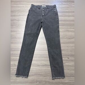 Madewell 10” High Rise Skinny Button Fly Black Jeans Size 29